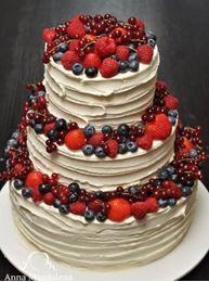 Picture of Wedding cake with vanilla cream and forest fruits