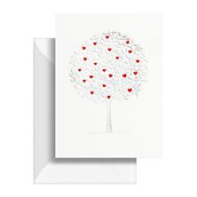 Picture of Silver Tree with Hearts Greeting Card